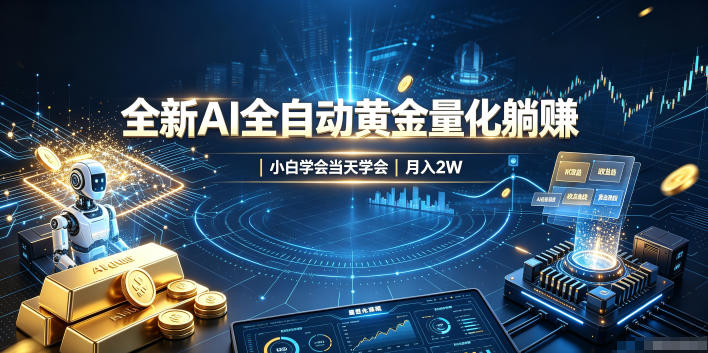 全新AI全自动黄金量化躺賺：小白学会当天学会，月入2W！【揭秘】-赛德副业库