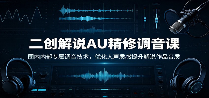 二创解说AU精修调音课：圈内内部专属调音技术，优化人声质感提升解说作品音质-赛德副业库