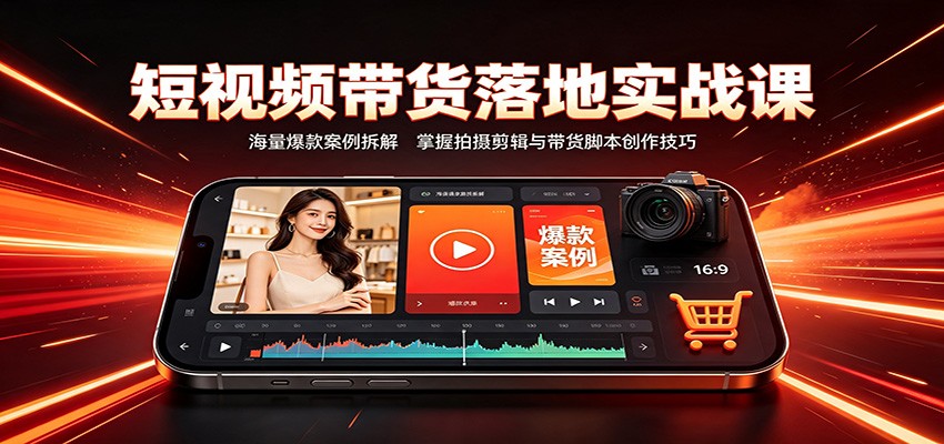 短视频带货落地实战课:海量爆款案例拆解,掌握拍摄剪辑与带货脚本创作技巧-赛德副业库