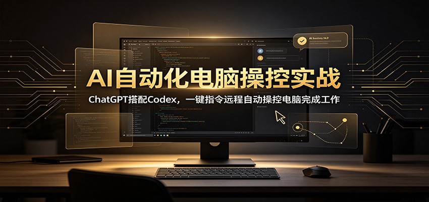 AI自动化电脑操控实战:ChatGPT搭配Codex,一键指令远程自动操控电脑完成工作-赛德副业库