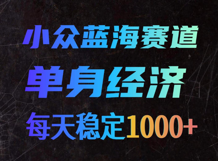 小众蓝海赛道，单身经济，每天稳定1000+，新手友好、门槛极低【揭秘】-赛德副业库