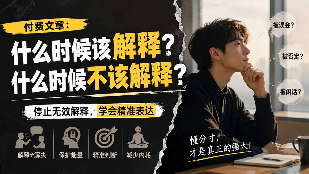 （20223期）付费文章：什么时候该解释？什么时候不该解释？-赛德副业库