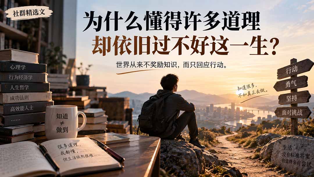 （20462期）社群精选文：为什么懂得许多道理却依旧过不好这一生？-赛德副业库