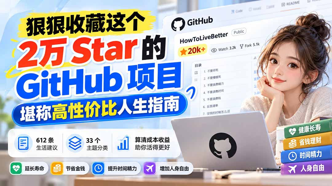 （20726期）狠狠收藏这个 2 万 Star 的 GitHub 项目，堪称高性价比人生指南。-赛德副业库