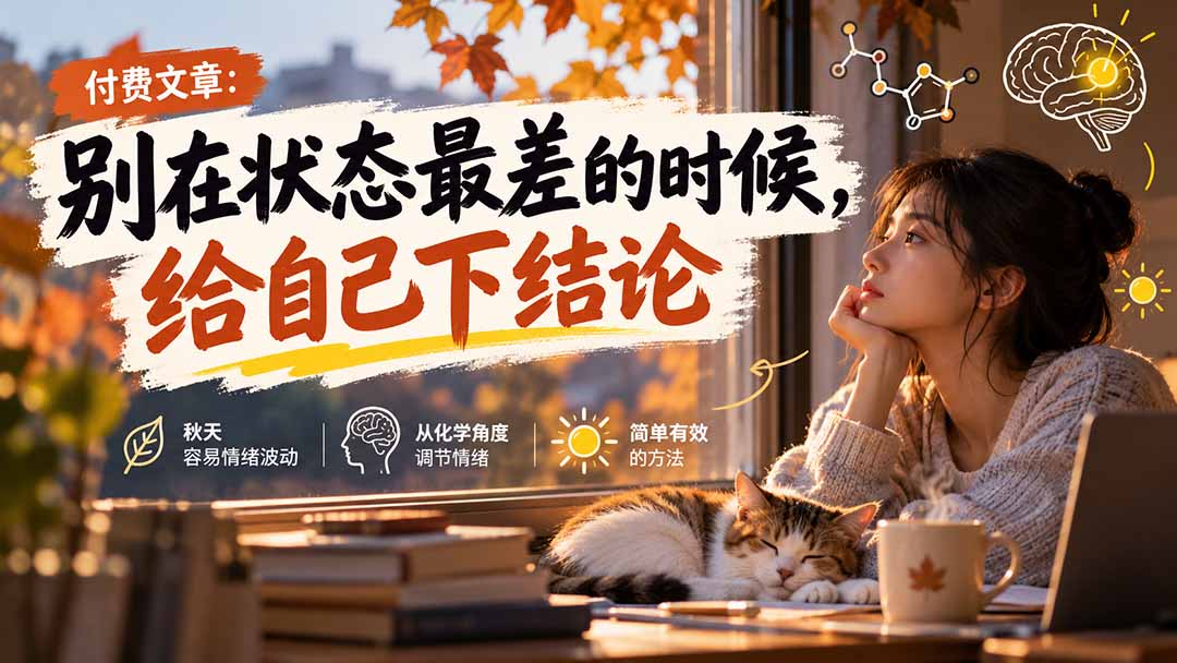 (20716期)【无水印】某付费文章:别在状态最差的时候,给自己下结论-赛德副业库