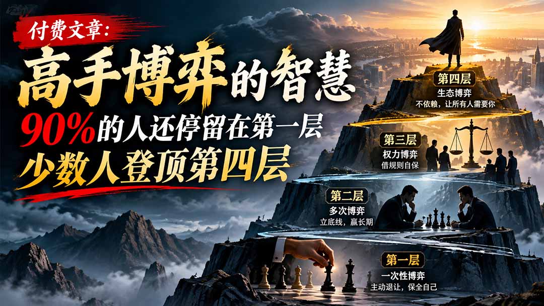 （20628期）【无水印】付费文章：高手博弈的智慧，90%的人还停留在第一层，少数人登顶第四层-赛德副业库