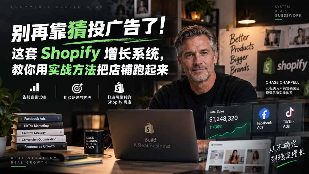 (20367期)别再靠猜投广告了!这套 Shopify 增长系统,教你用实战方法把店铺跑起来【原创双语字幕】-赛德副业库