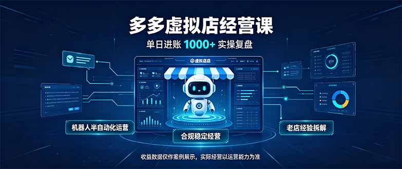 （20616期）单日进账1000+的多多虚拟店，合规稳定的老牌项目，机器人半自动化运营-赛德副业库