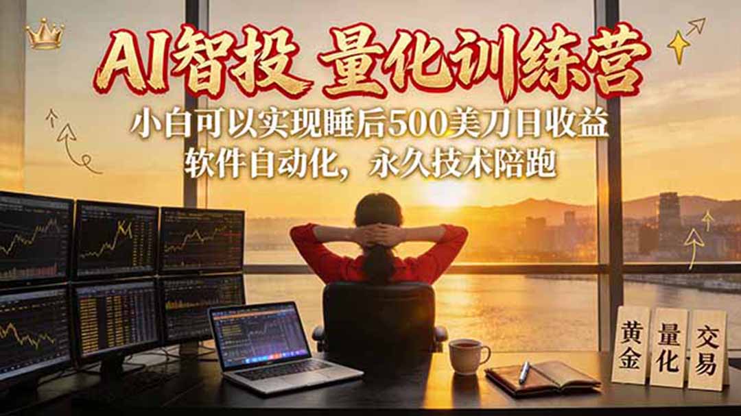(20433期)AI智投EA量化训练营【第三期】,多策略智投+防爆技术+趋势分析 ,轻松上手,矩阵放大,长期稳定。-赛德副业库