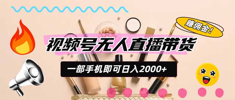 （20315期）视频号带货，一天2000+，一部手机即可开展的完美副业，无需投资-赛德副业库