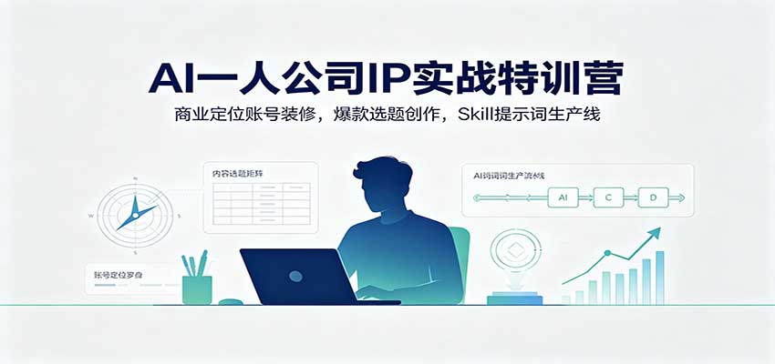 AI一人公司IP实战特训营：商业定位账号装修，爆款选题创作，Skill提示词生产线-赛德副业库