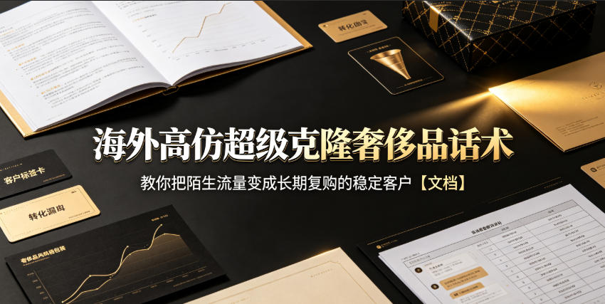 海外高仿超级克隆奢侈品话术,教你把陌生流量变成长期复购的稳定客户【文档】-赛德副业库