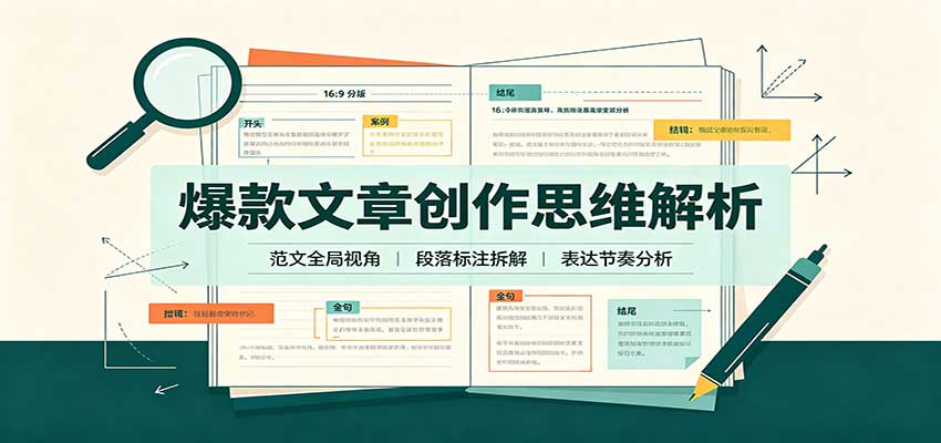 爆款文章创作思维解析：全局视角拆解范文，梳理行文逻辑，搭配真实拆文实操案例-赛德副业库