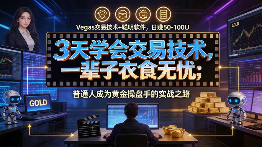 (20720期)3天学会做交易,普通人快速成为操盘手” Vegas交易系统+聪明软件 , 日赚50-1000U, 长期稳定,小白轻松上手-赛德副业库
