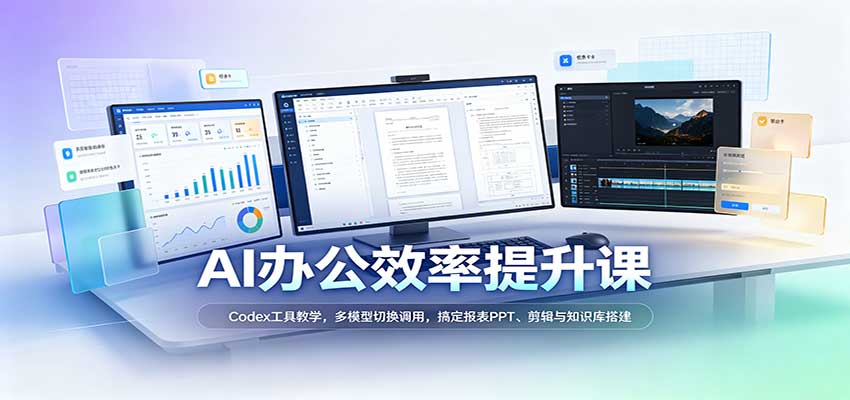 AI办公效率提升课:Codex工具教学,多模型切换调用,搞定报表PPT、剪辑与知识库搭建-赛德副业库