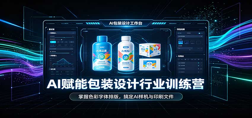 AI赋能包装设计行业训练营：掌握色彩字体排版，搞定AI样机与印刷文件-赛德副业库