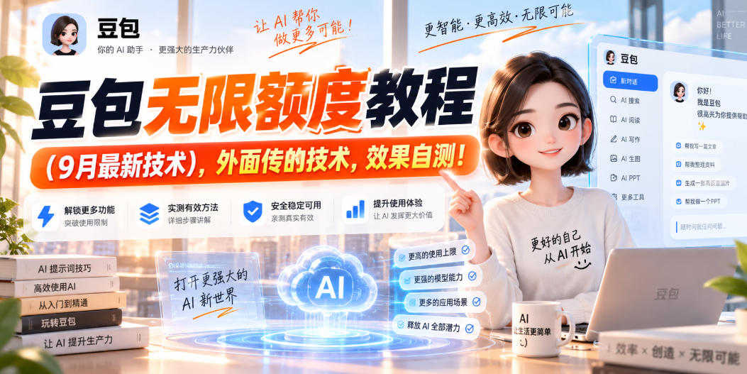 豆包无限额度教程(9月最新技术),外面传的技术,效果自测!-赛德副业库