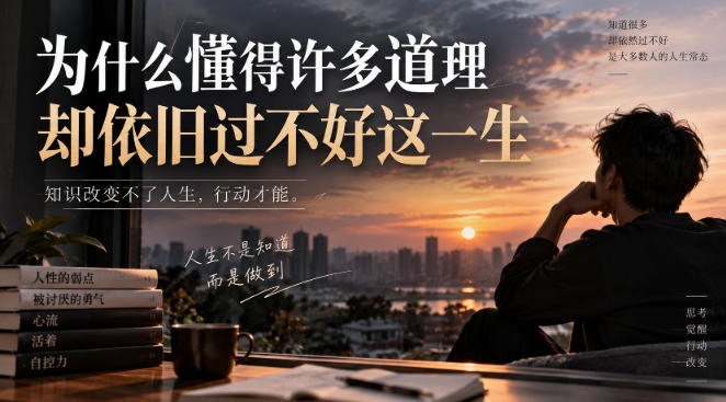 某社群精选文:为什么懂得许多道理却依旧过不好这一生?-赛德副业库