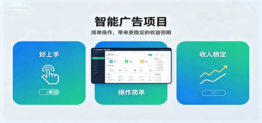智能广告挂机项目,操作简单上手快,收益稳定可持续。稳定日入300+-赛德副业库