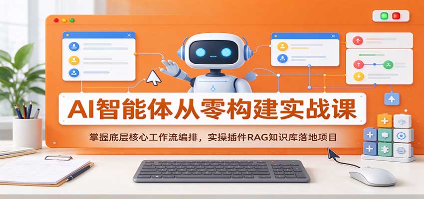 AI智能体从零构建实战课：掌握底层核心工作流编排，实操插件RAG知识库落地项目-赛德副业库