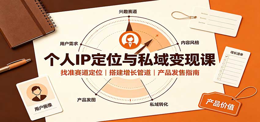 个人IP定位与私域变现课:找准赛道定位,搭建增长管道,产品发售指南-赛德副业库