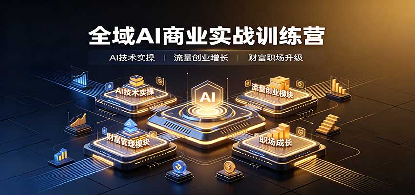 全域AI商业实战训练营:涵盖AI技术实操、流量创业、财富管理与职场成长全体系内容-赛德副业库