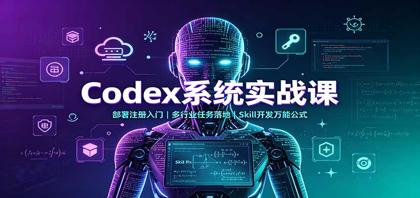 Codex系统实战课:部署注册入门,多行业任务落地,Skill开发万能公式-赛德副业库