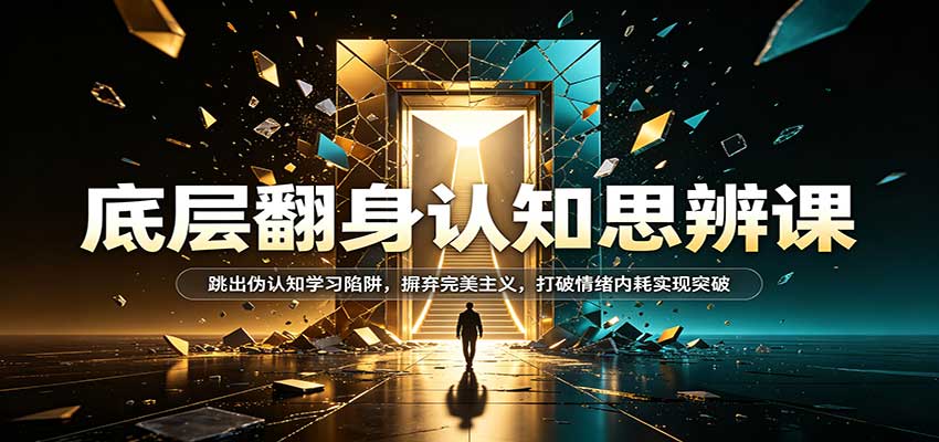 底层翻身认知思辨课:跳出伪认知学习陷阱,摒弃完美主义,打破情绪内耗实现突破-赛德副业库
