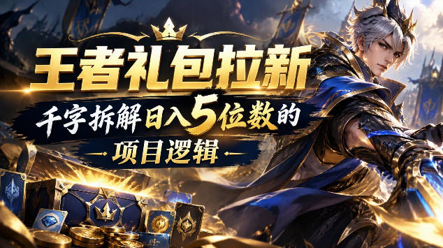 王者游戏礼包拉新_千字拆解日入5位数的项目逻辑-赛德副业库
