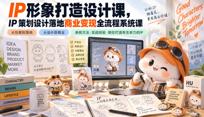 IP形象打造设计课,IP策划设计落地商业变现全流程系统课-赛德副业库