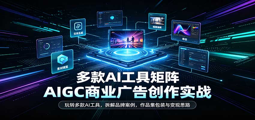 AIGC商业广告创作实战:玩转多款AI工具,拆解品牌案例,作品集包装与变现思路-赛德副业库