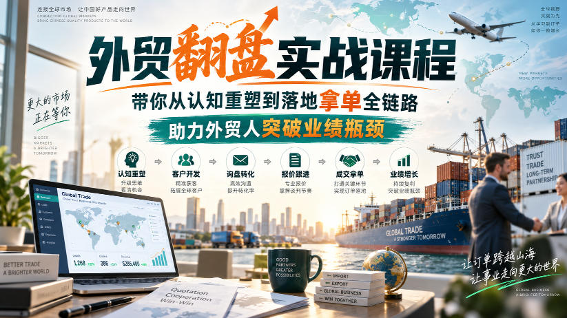 外贸翻盘实战课程,带你从认知重塑到落地拿单全链路,助力外贸人突破业绩瓶颈-赛德副业库