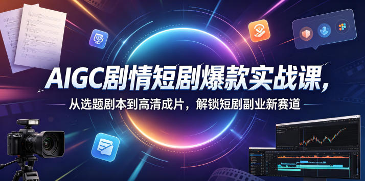 AIGC剧情短剧爆款实战课,从选题剧本到高清成片,解锁短剧副业新赛道(更新0906)-赛德副业库