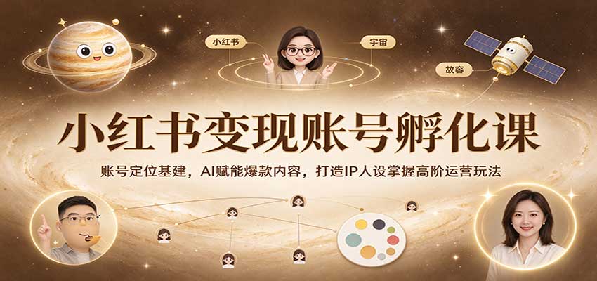 小红书变现账号孵化课:账号定位基建,AI赋能爆款内容,打造IP人设掌握高阶运营玩法-赛德副业库