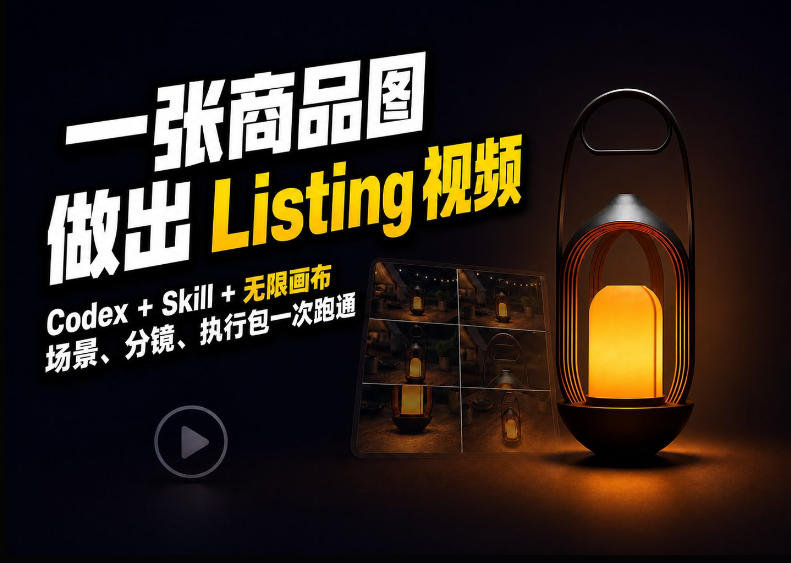 Codex+无限画布,把一张商品图变成可执行的Amazon Listing视频-赛德副业库