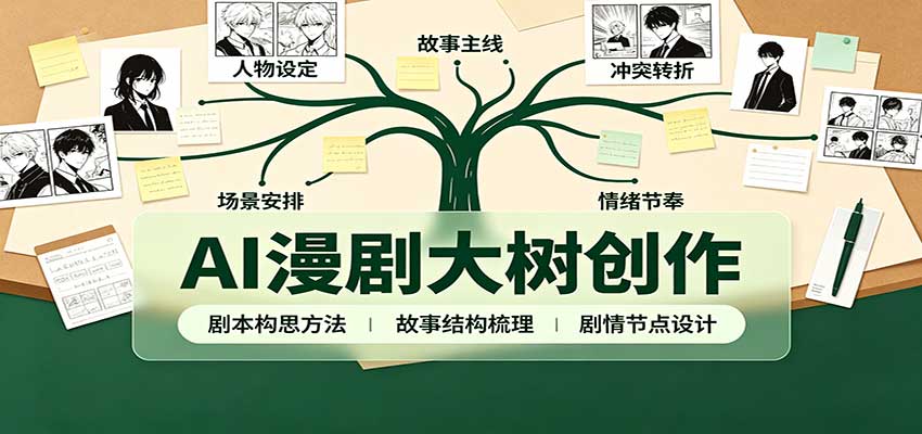AI漫剧大树创作:剧本构思课程讲解,软件插件配置,配套工具资料完整梳理-赛德副业库