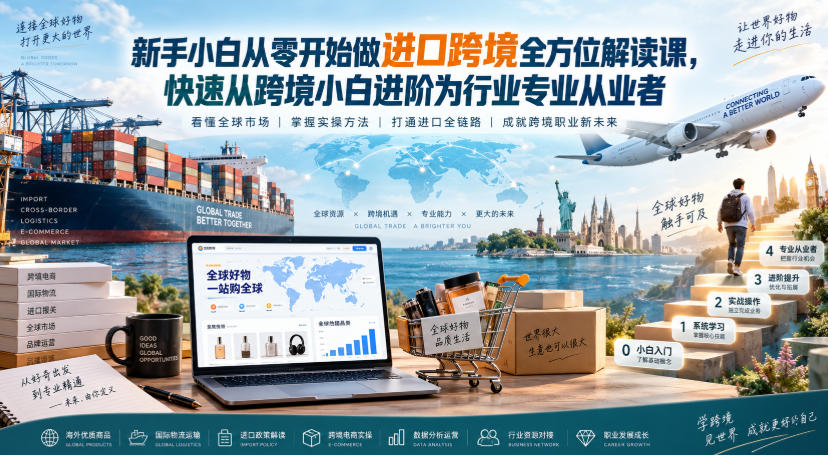 新手小白从零开始做进口跨境全方位解读课,快速从跨境小白进阶为行业专业从业者-赛德副业库