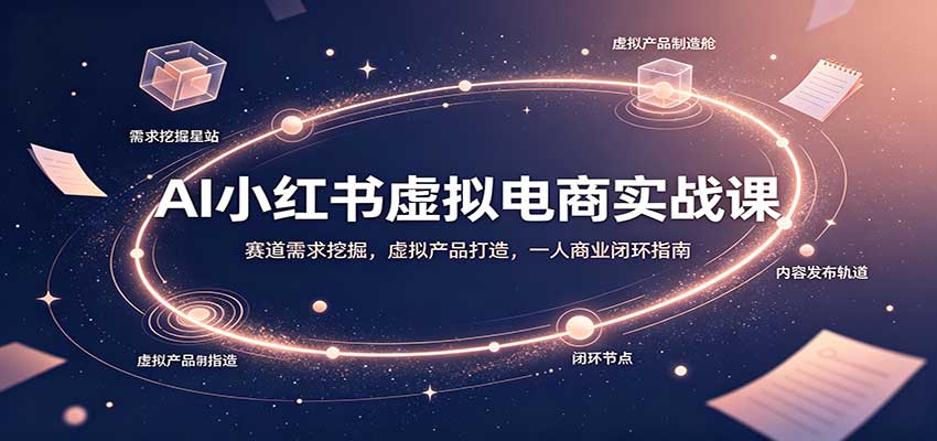 AI小红书虚拟电商实战课：赛道需求挖掘，虚拟产品打造，一人商业闭环指南-赛德副业库