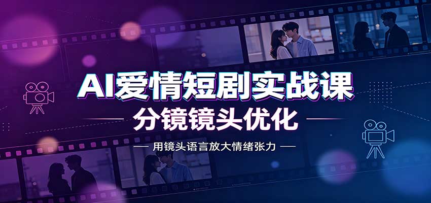 AI爱情短剧实战课:故事剧本创作,分镜镜头优化,智能体提示词-赛德副业库