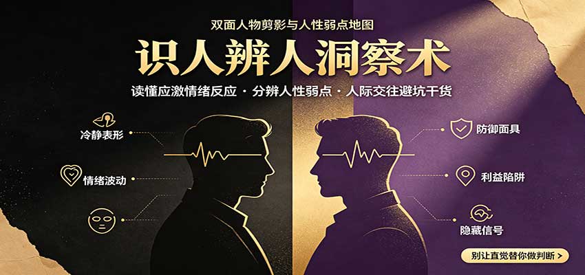 识人辨人终极心法:读懂应激情绪反应,分辨人性弱点,人际交往避坑干货-赛德副业库