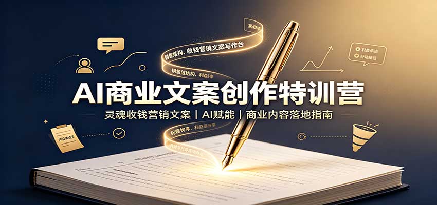 AI商业文案创作特训营:灵魂收钱营销文案,AI赋能,商业内容落地指南-赛德副业库