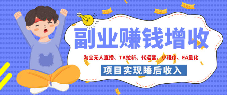 2026年多个真实落地副业项目，手把手带你搭建被动收入管道（淘宝无人直播、海外TK拉新、最新最全代运营、CSGO饰品交易、EA黄金量化、去水印小程序……）【揭秘】-赛德副业库
