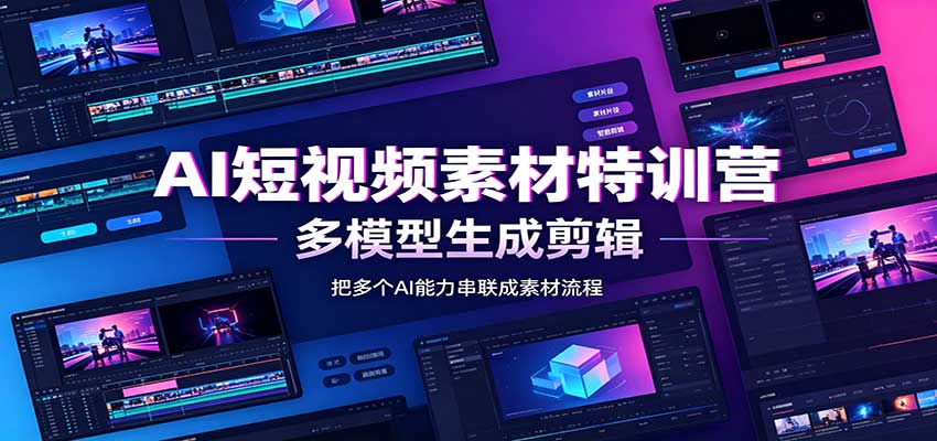 AI短视频素材特训营:Codex本地部署实操,多模型生成剪辑,爆量素材挖掘教学-赛德副业库