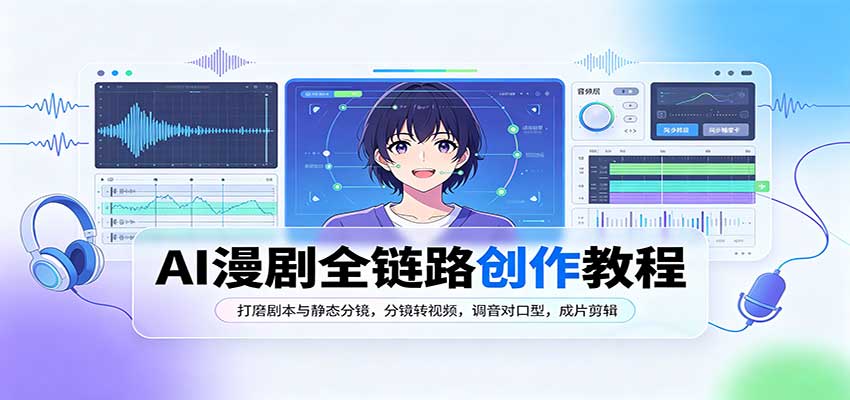 AI漫剧全链路创作教程：打磨剧本与静态分镜，分镜转视频，调音对口型，成片剪辑-赛德副业库