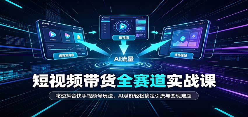 短视频带货全赛道:吃透抖音快手视频号玩法,AI赋能轻松搞定引流与变现难题-赛德副业库