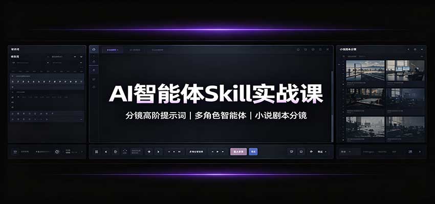 AI智能体Skill实战课：分镜高阶提示词，多角色智能体，小说剧本分镜-赛德副业库