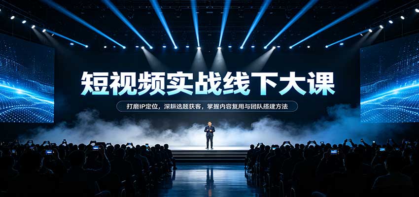 短视频实战线下大课:打磨IP定位,深耕选题获客,掌握内容复用与团队搭建方法-赛德副业库