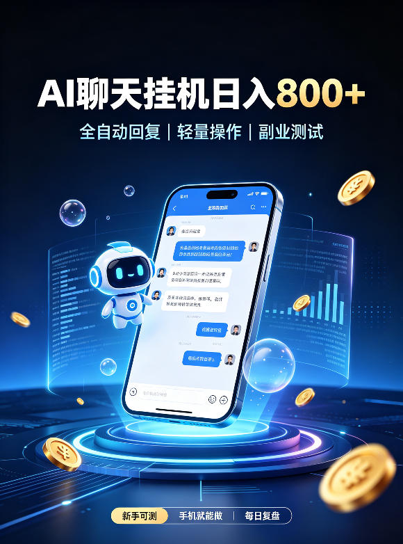 AI聊天挂G项目,日入800+,适用个人副业,工作室矩阵操作,无需真人实时值守【揭秘】-赛德副业库