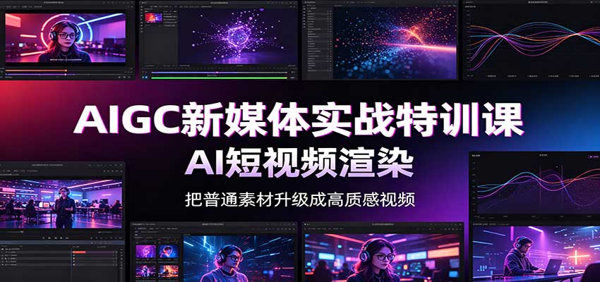 AIGC新媒体实战特训课:工具入门实操,AI短视频渲染,数字人商业视频制作-赛德副业库
