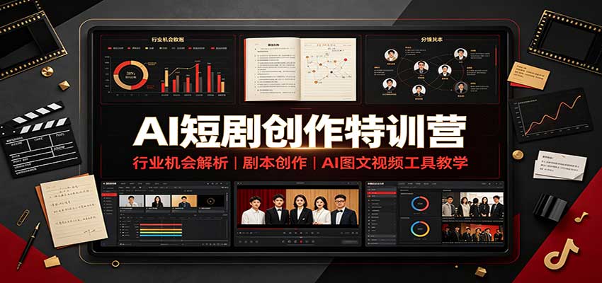 AI短剧创作特训营:行业机会解析,剧本创作,AI图文视频工具教学(文字版)-赛德副业库